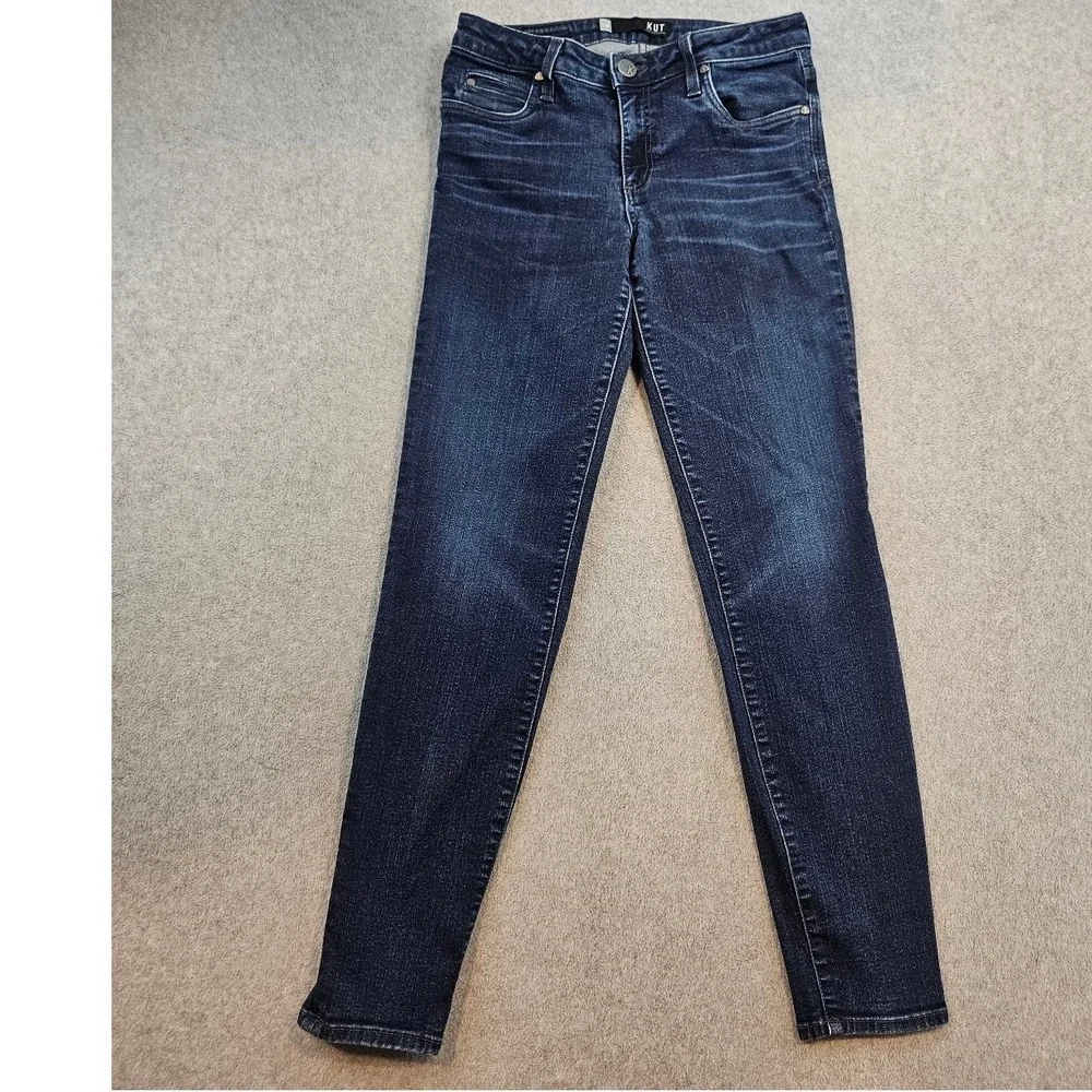 Kut from the Kloth Diana Dark Wash Skinny Jeans KP4880ML7 Blue Denim
